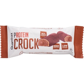 QUAMTRAX Proteinriegel Crock Geschmacksrichtung Milchschokolade glutenfrei Behälter 30 g