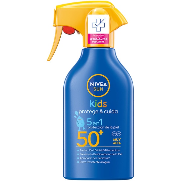 Protege & Cuida Kids leche solar 5 en 1 SPF-50+ pistola 270 ml extra resistente al agua