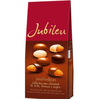 Jubileu Amêndoas Cobertas com Chocolate embalagem 180 g