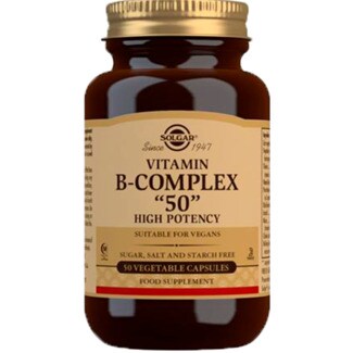 Solgar Vitamina B Complex embalagem 50 comprimidos
