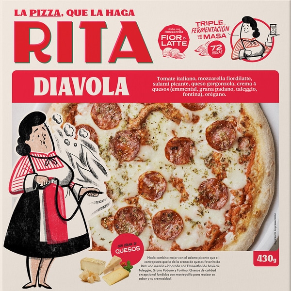 Diavola pizza with cream cheese case 470 g