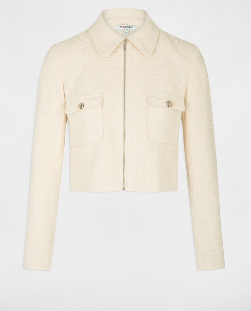 Chaqueta ajustada con cremallera de mujer.