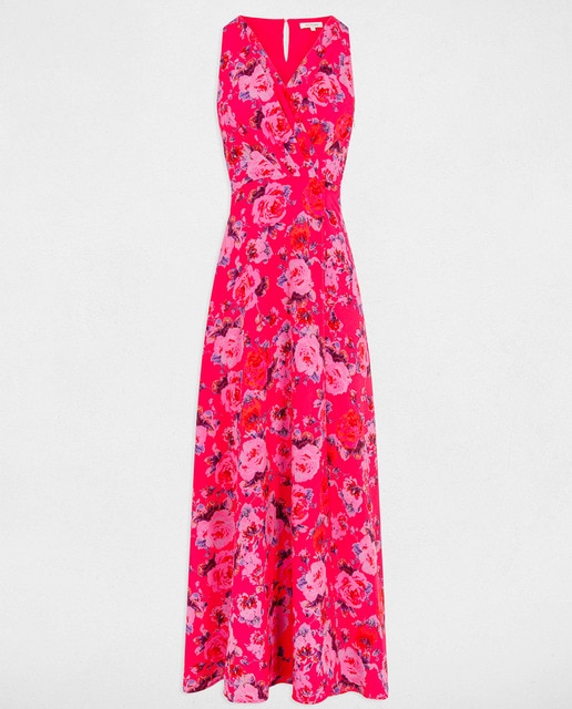 Vestido largo estampado de mujer.