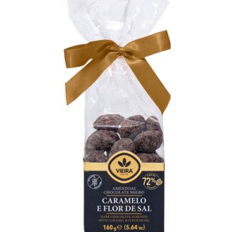 Vieira Amêndoas Cobertas de Chocolate Negro com Caramelo embalagem 175 g