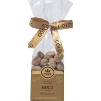 Vieira Amêndoas de Chocolate com Caramelo Gold embalagem 160 g