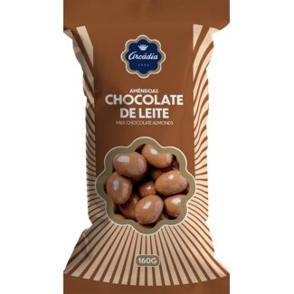 Arcadia Amêndoas Cobertas de Chocolate de Leite embalagem 160 g
