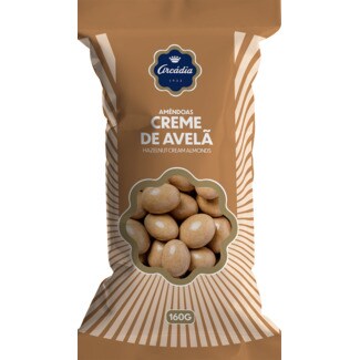 Arcadia Amêndoas Cobertas de Creme de Avelã embalagem 160 g