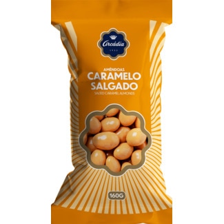 Arcadia Amêndoas Cobertas de Caramelo Salgado embalagem 160 g