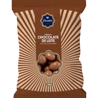 Arcádia Amêndoas Cobertas de Chocolate de Leite embalagem 100 g