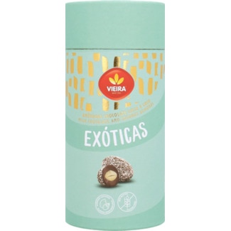 Vieira Amêndoas Cobertas de Chocolate Exóticas tubo 180 g