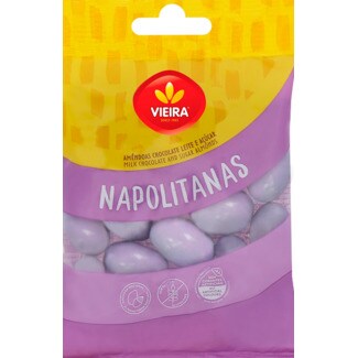 Vieira Amêndoas Cobertas de Chocolate Napolitanas embalagem 100 g