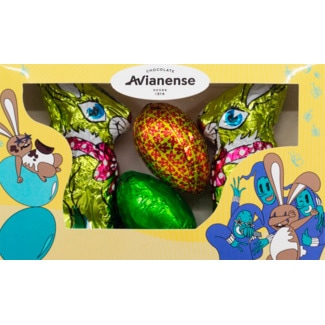 Avianense Coelhos e Ovos de Chocolate embalagem 110 g