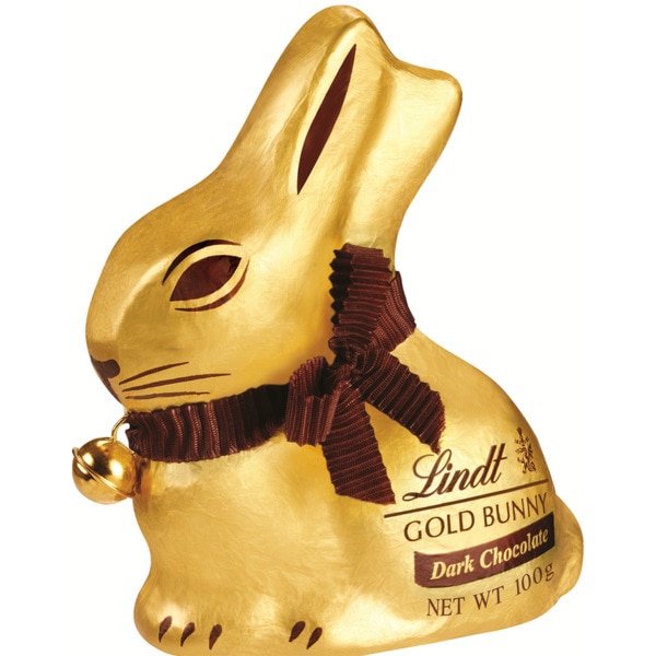 Coelho de Chocolate Preto Gold embalagem 100 g