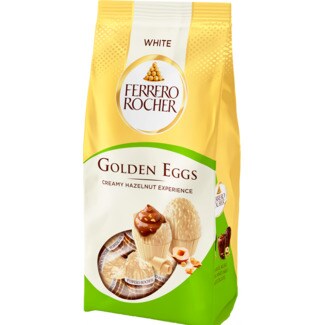 Ferrero Rocher Ovos de Chocolate Branco com Avelã embalagem 90 g