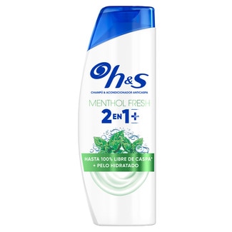 H&S Champô Anticaspa Mentol 2 em 1 Plus embalagem 300 ml