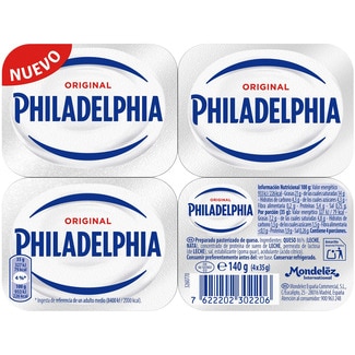PHILADELPHIA queso de untar blanco original pack 4 tarrinas 35 g