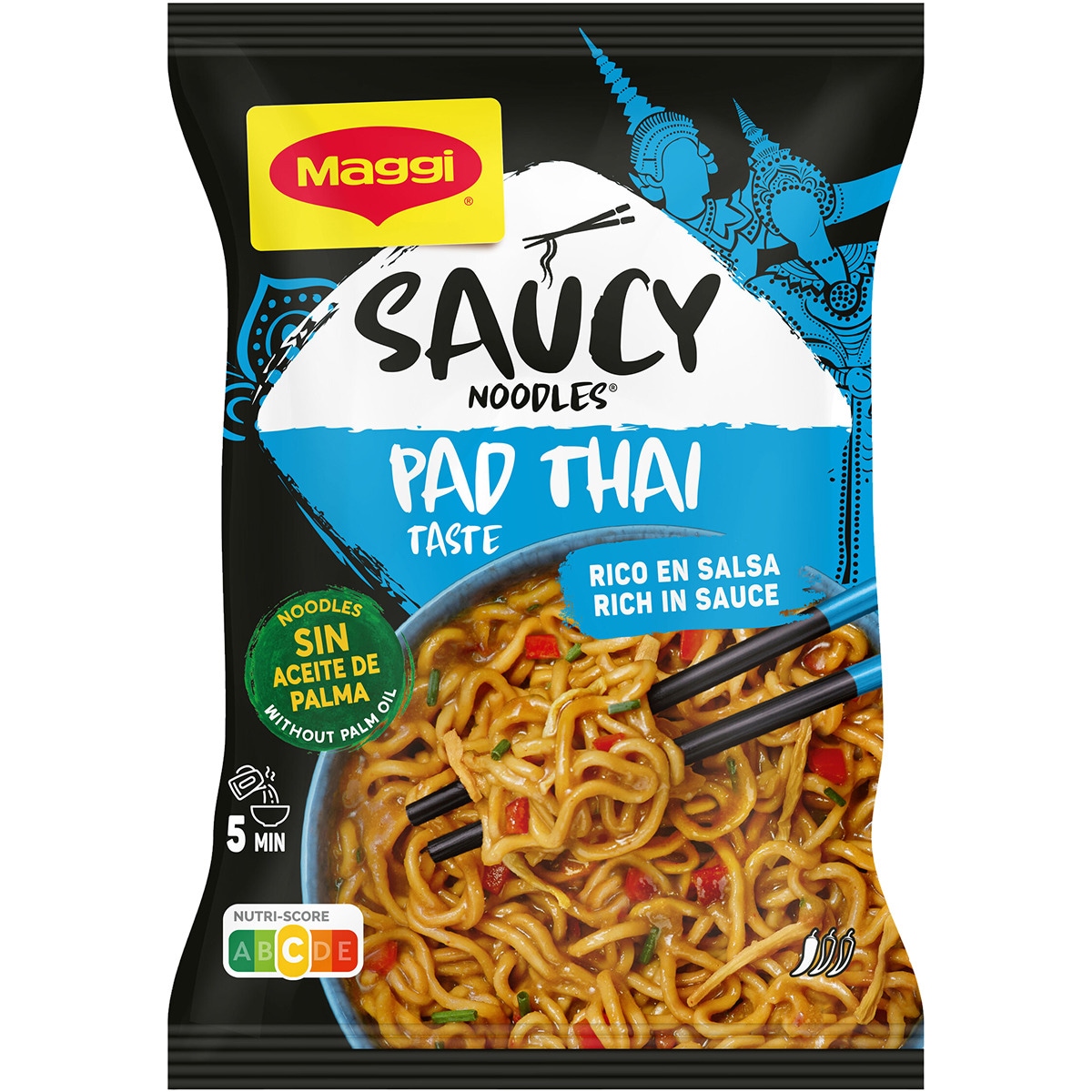 Noodles Saucy Pad Thai Taste rico en salsa paquete 128 g - Maggi