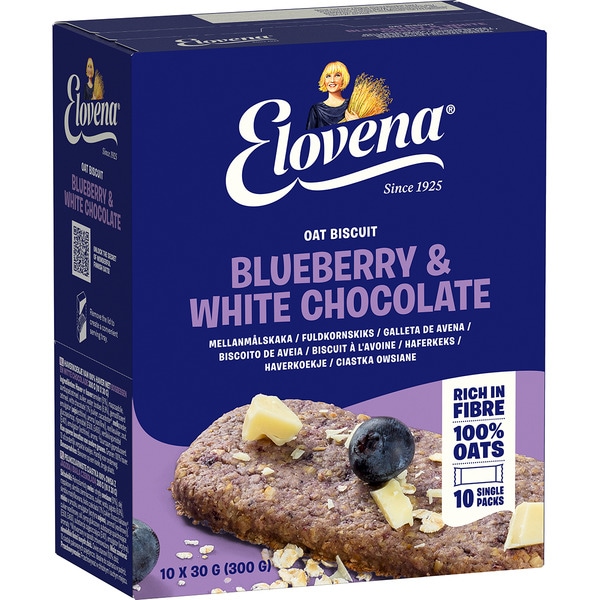 Haferkeks mit Blaubeeren und weißer Schokolade Karton 10 Einheiten