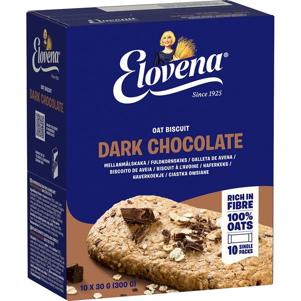oat biscuits with dark chocolate case 10 units