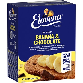 ELOVENA Haferkeks mit Banane und Schokolade Karton 10 Einheiten