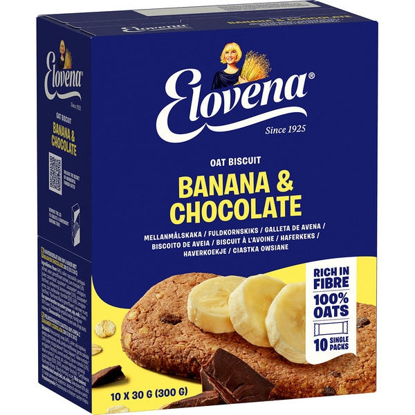 Haferkeks mit Banane und Schokolade Karton 10 Einheiten
