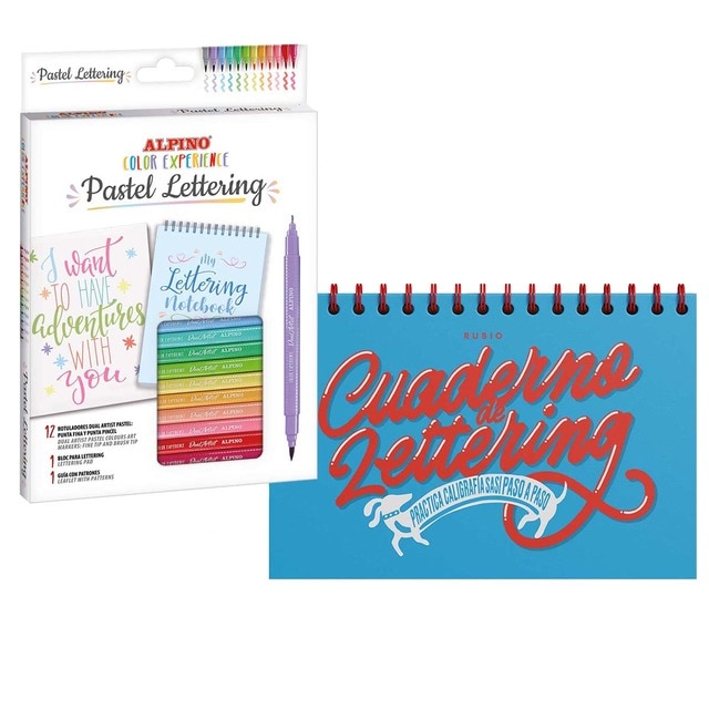 Pack cuaderno Lettering  y colores