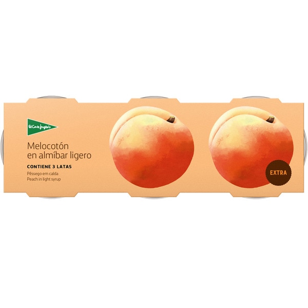 melocotón mitades en almíbar pack 3 latas 115 g neto escurrido