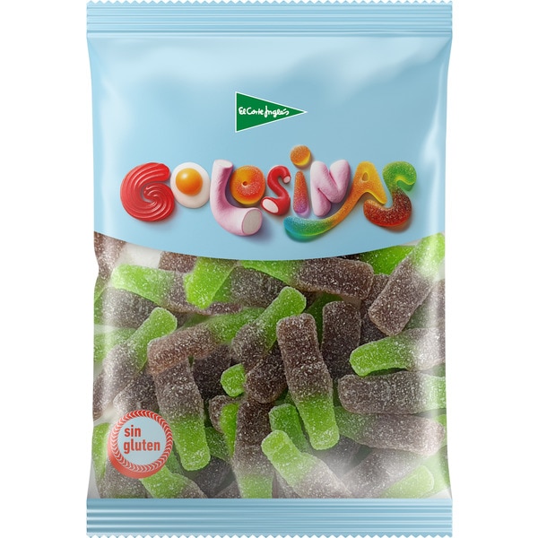 botellitas de goma sabor cola sin gluten bolsa 200 g