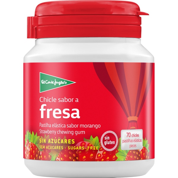gluten-free strawberry-flavoured sugar-free chewing gum 50 pieces can 100 g