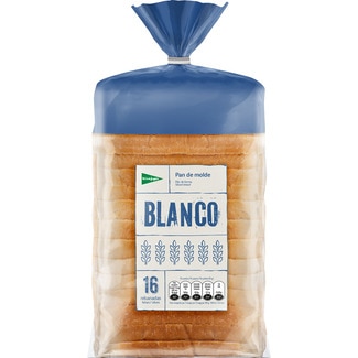 EL CORTE INGLES Weißes Toastbrot mit Rinde 16 Scheiben Tasche 460 g