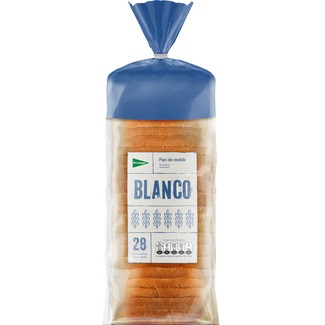 EL CORTE INGLES weißes Toastbrot mit Originalrinde 28 Scheiben Tasche 820 g