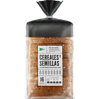 EL CORTE INGLES Toastbrot mit Getreidesorten und Samen 16 Scheiben Tasche 680 g