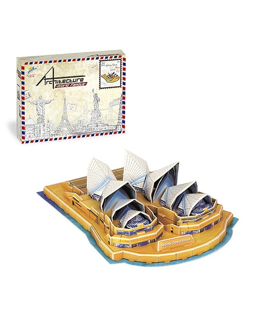 Puzzle 3D de cartón de la Ópera de Sídney. 34 piezas.