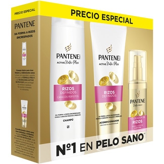 PANTENE PRO-V pack Rizos Definidos con champú + acondicionador + moldeador de rizos