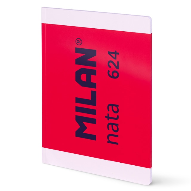 Libreta A4 encolada, papel cuadriculado, 48 hojas de 95 gr/m², colección MILAN nata 624 since 1918, rosa.