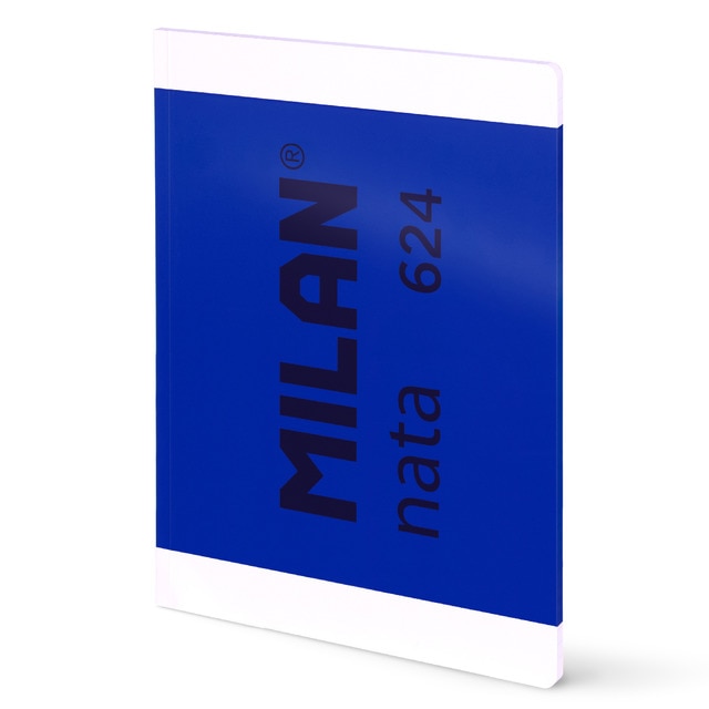 Libreta A4 encolada, papel cuadriculado, 48 hojas de 95 gr/m², colección MILAN nata 624 since 1918, azul.
