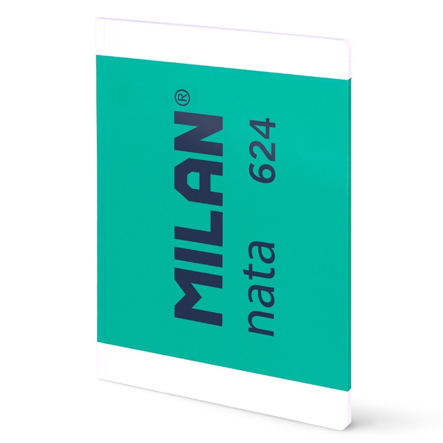 Libreta A4 encolada, papel cuadriculado, 48 hojas de 95 gr/m², colección MILAN nata 624 since 1918, verde.
