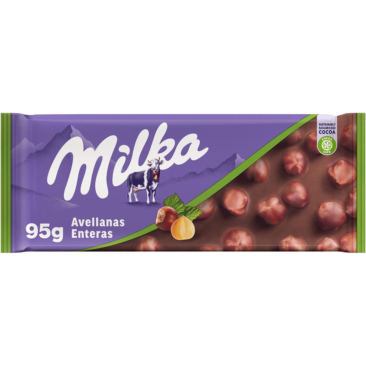 chocolate con leche con avellanas enteras