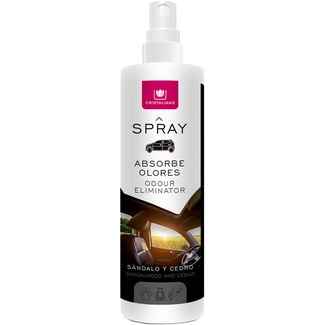 CRISTALINAS ambientador de coche aroma Sándalo y cedro absorbeolores Spray 100 ml