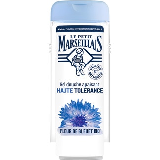 LE PETIT MARSEILLAIS Bio blue soothing shower gel with flower flask 400 ml high tolerance