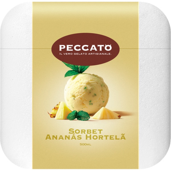 Gelado de Ananás e Hortelã embalagem 500 ml