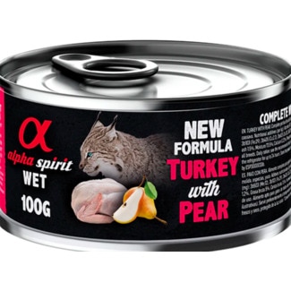 Alpha Spirit Alimento Húmido para Gato Peru e Pera lata 100 g