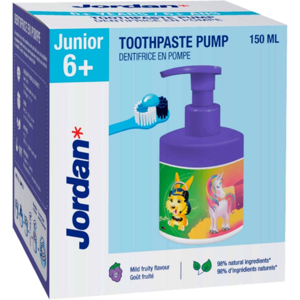 Pasta de Dentes Júnior Pump 6 a 12 Anos embalagem 150 ml