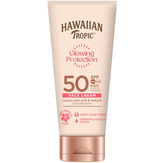 Hawaiian Tropic Protector de Rosto Glowing SF50 embalagem 50 ml