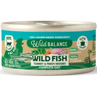 Wild Balance Alimento Húmido para Gato sabor Peixe e Peru embalagem 120 g
