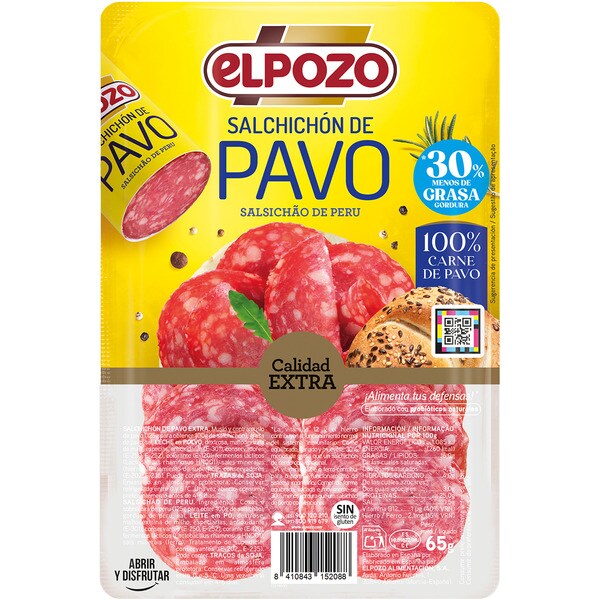 Puten-Salchichón Extraklasse in Scheiben Behälter 65 g glutenfrei