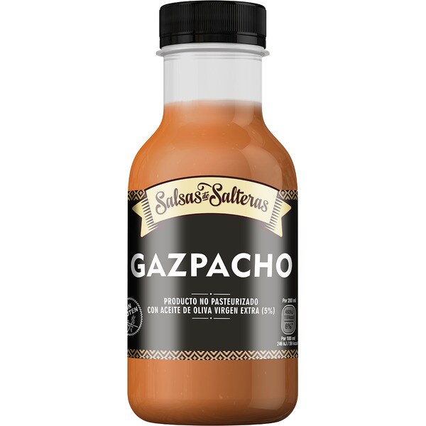 Frisches Gazpacho mit kalt gepresstem Olivenöl Extraqualität, glutenfrei Flasche 330 ml