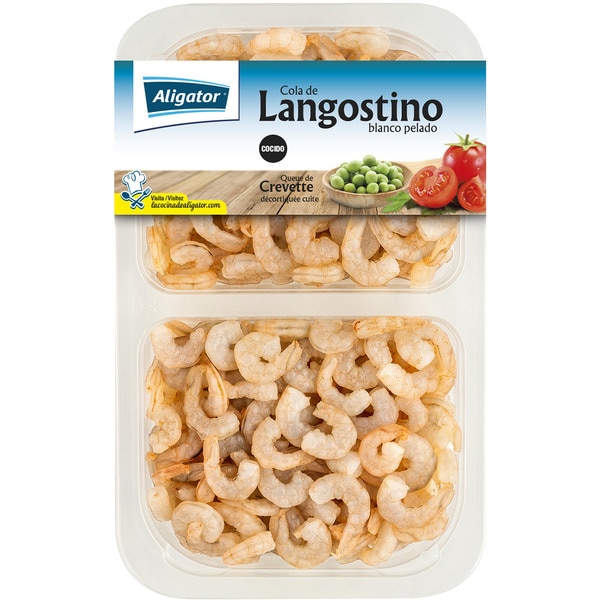 weißer Riesengarnelenschwanz gekocht Verpackungen 200 g