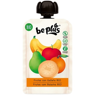 BE PLUS frutas con galleta 100% fruta ecológico desde 6 meses Beutel 100 g