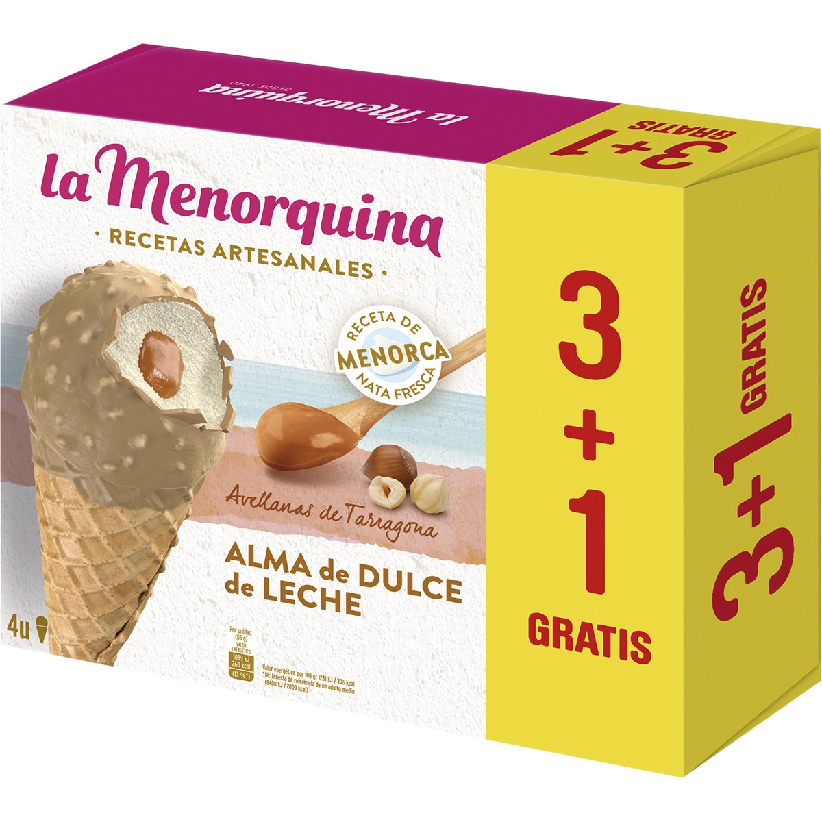 cono alma de dulce de leche 4 unidades